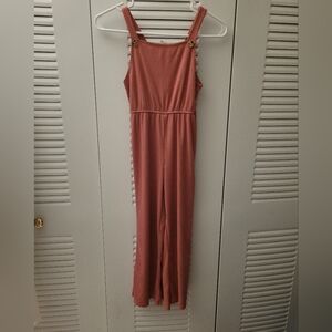 🐰EASTER SALE🐰 Ribbed Mauve Pink Jumpsuit with Button Straps